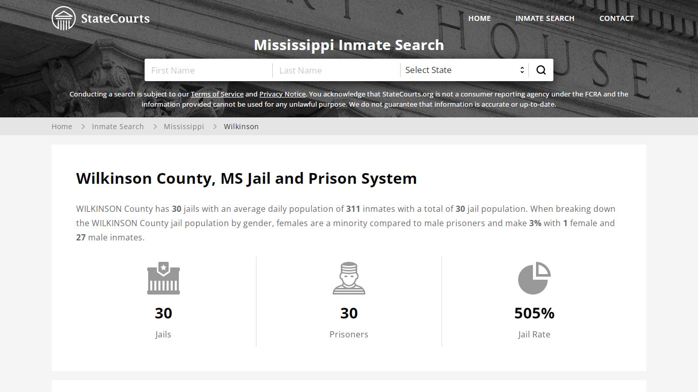 Wilkinson County, MS Inmate Search - StateCourts