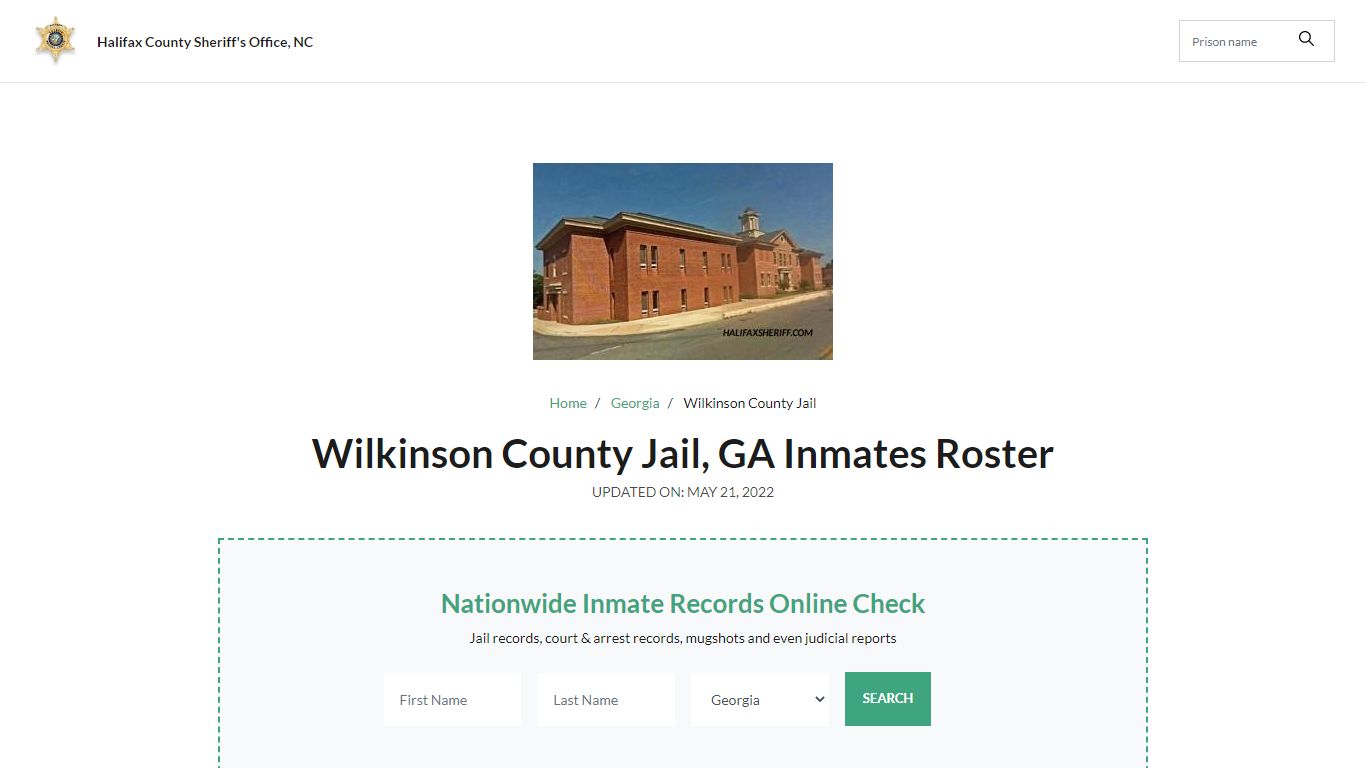 Wilkinson County Jail, GA Jail Roster, Name Search