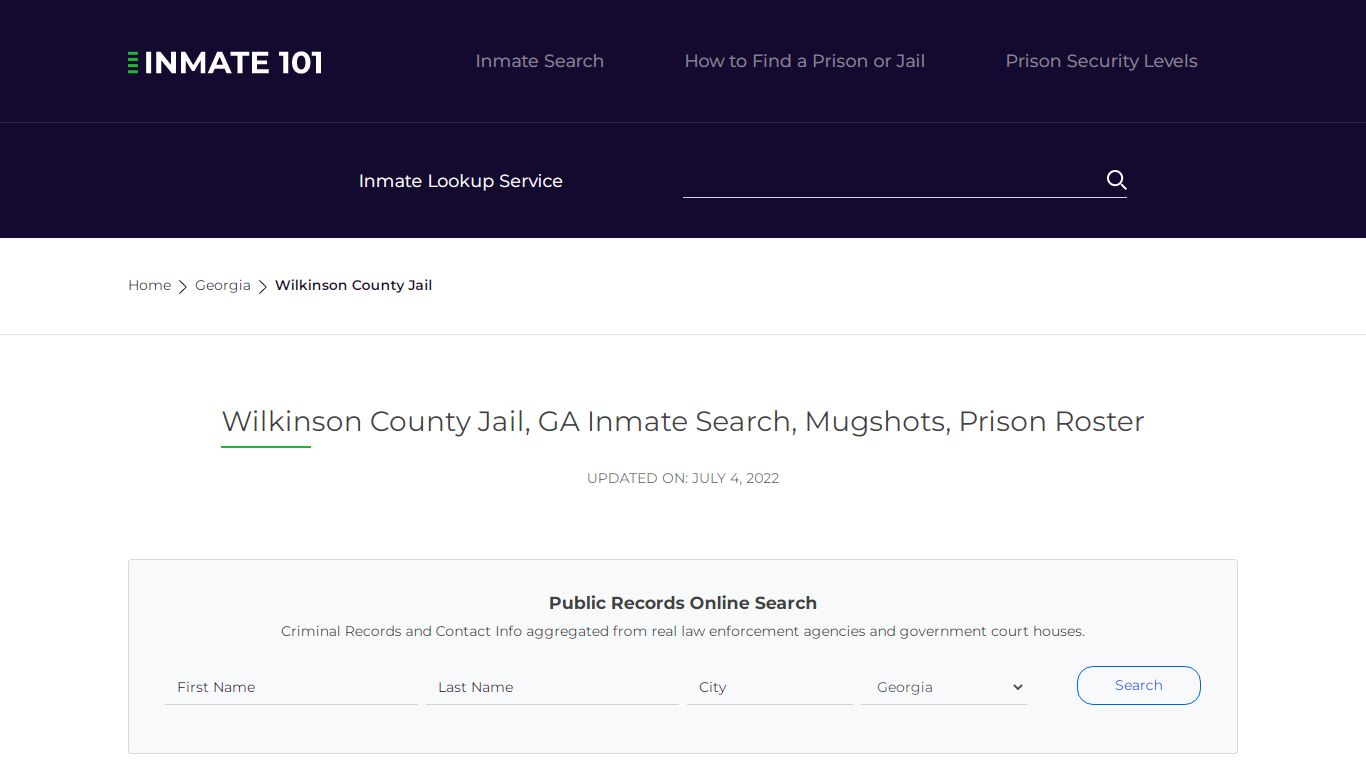 Wilkinson County Jail, GA Inmate Search, Mugshots, Prison ...